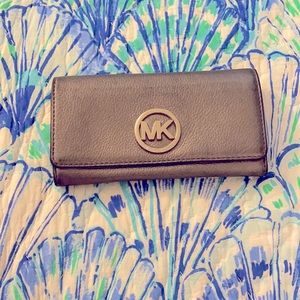 Silver continental Michael Kors leather wallet